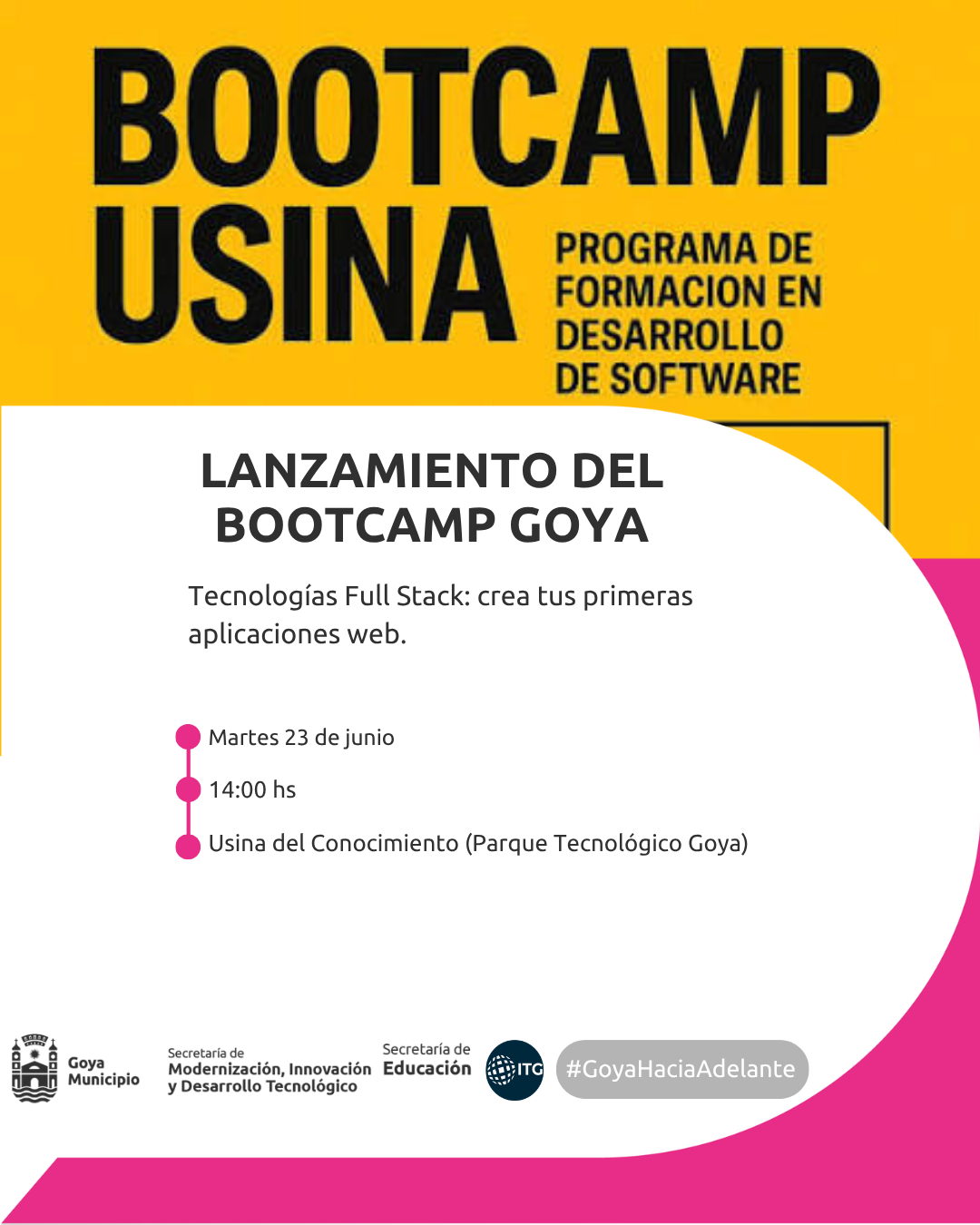 EL MUNICIPIO LANZA UN BOOTCAMP TECNOLÓGICO INTENSIVO PARA FORMAR PROGRAMADORES "FULL-STACK" EN GOYA.